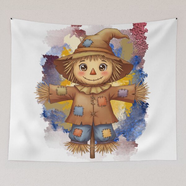 Item preview, Too Cute to Scare! Happy Autumn Scarecrow – Cozy Harvest Farm Cartoon designed and sold by ChenEngEng.