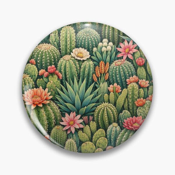 Item preview, Aesthetic Cactus Garden Pattern – Botanical Desert Plants Illustration designed and sold by DrizzyV.