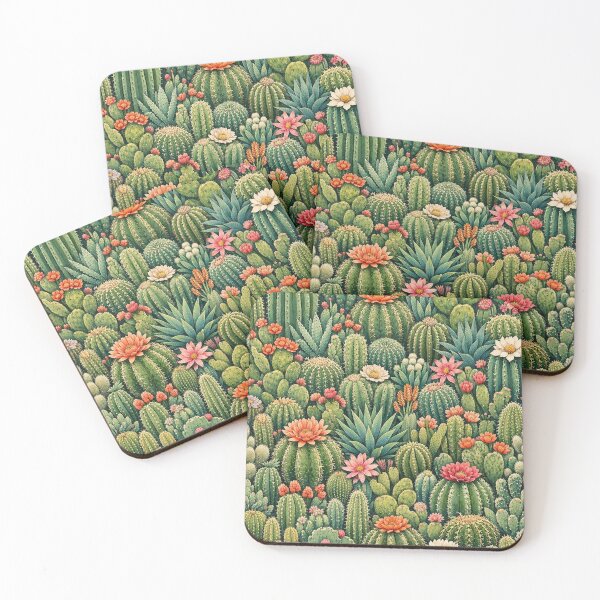 Item preview, Aesthetic Cactus Garden Pattern – Botanical Desert Plants Illustration designed and sold by DrizzyV.