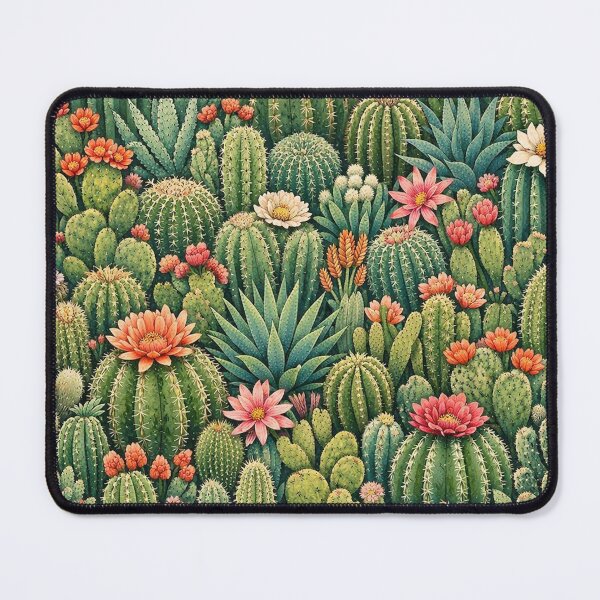 Item preview, Aesthetic Cactus Garden Pattern – Botanical Desert Plants Illustration designed and sold by DrizzyV.