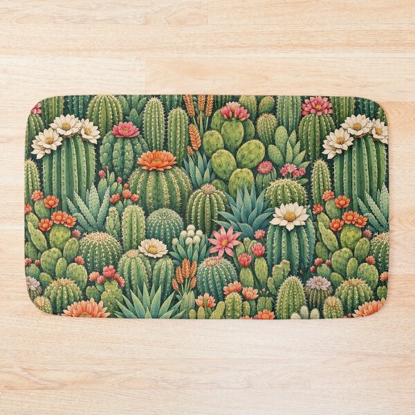 Item preview, Aesthetic Cactus Garden Pattern – Botanical Desert Plants Illustration designed and sold by DrizzyV.