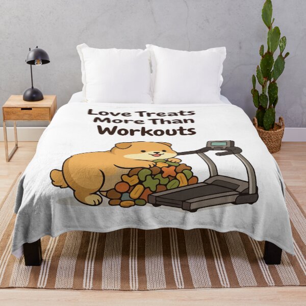 Item preview, Love Treats More Than Workouts Funny Dog Fitness Humor Cute Puppy Design designed and sold by kiralynstration.