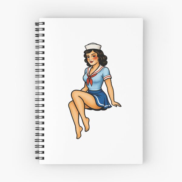 Item preview, Traditional Sailor Pin-Up Tattoo – Classic Old School Flash Design designed and sold by Scandi-Design.