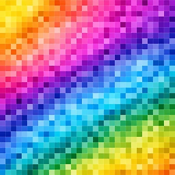 Artwork thumbnail, Pixel Rainbow Gradient Pattern – Retro Digital Color Blocks by DrizzyV