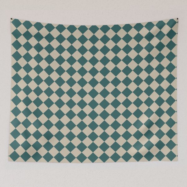 Item preview, Checkerboard Teal and Beige Pattern designed and sold by pattern-archive.