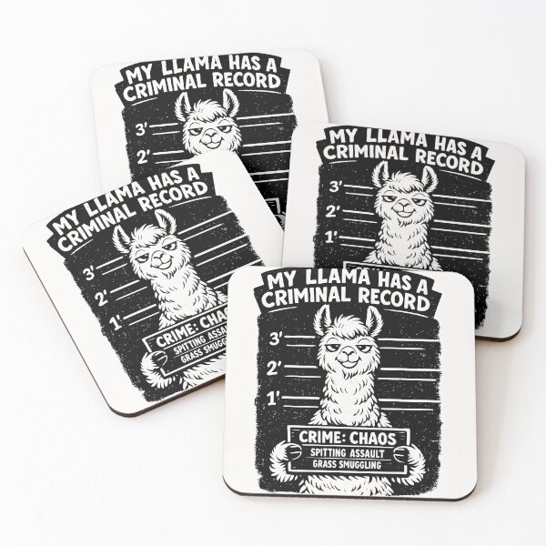 Item preview, My Llama Has A Criminal Record Llama Lover Funny Animal Humor designed and sold by Pawsome Quotes.