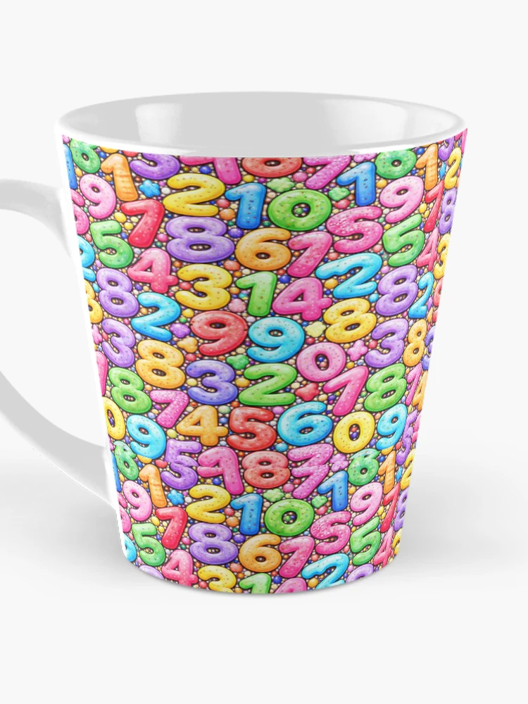 Thumbnail 3 of 4, Coffee Mug, Colorful Numbers Pattern – Fun Math and Numbers Illustration designed and sold by DrizzyV.