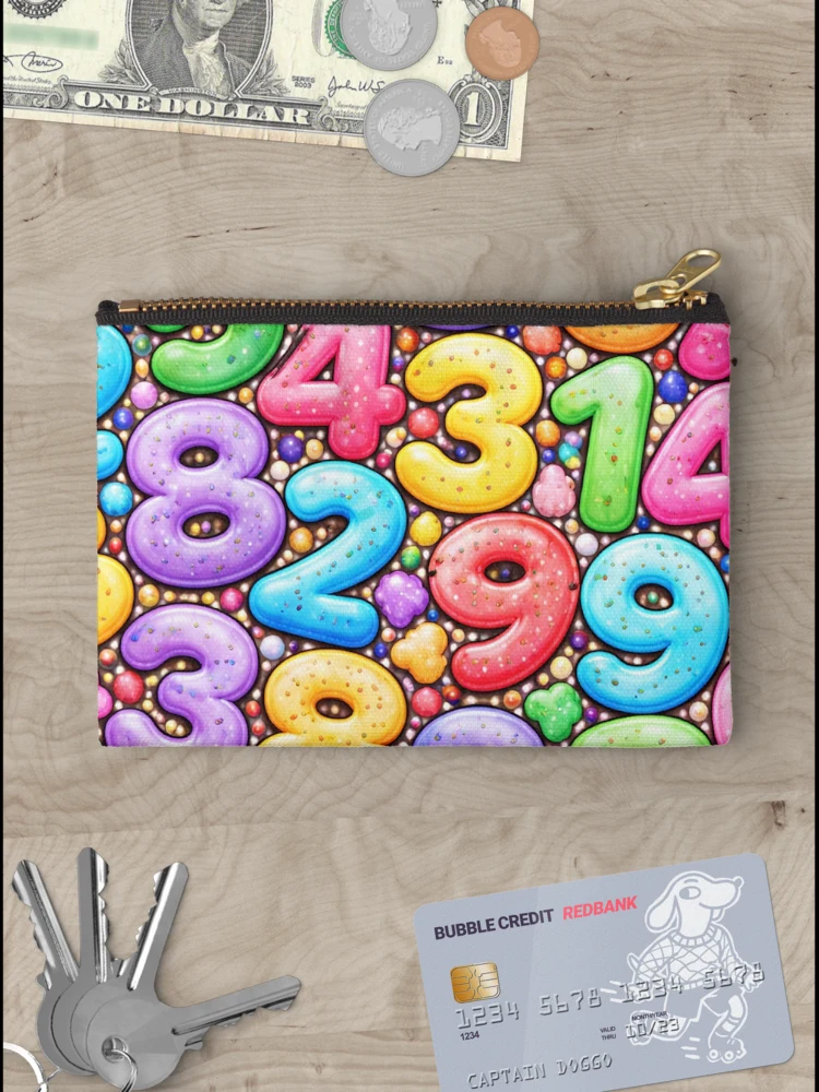 Thumbnail 3 of 4, Zipper Pouch, Colorful Numbers Pattern – Fun Math and Numbers Illustration designed and sold by DrizzyV.