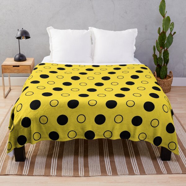 Item preview, Black Polka Dot Pattern on Yellow – Retro Minimal Line Art Design designed and sold by DrizzyV.