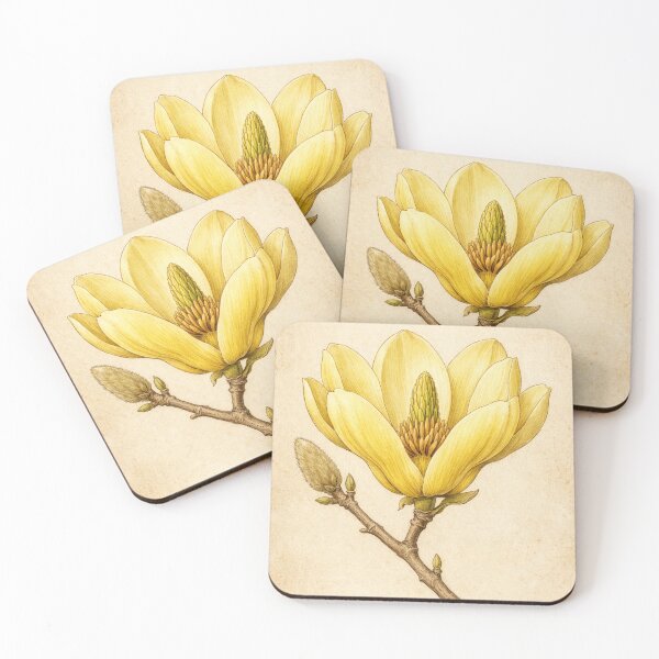 Item preview, Vintage Yellow Magnolia Botanical Print - Antique Magnolia Flower Illustration designed and sold by Darlin8888.
