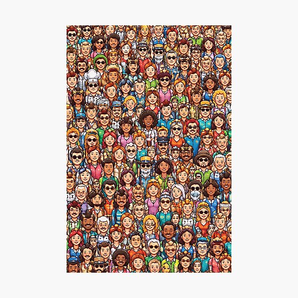 Item preview, Crowd of People Pattern – Busy Crowd Illustration designed and sold by DrizzyV.