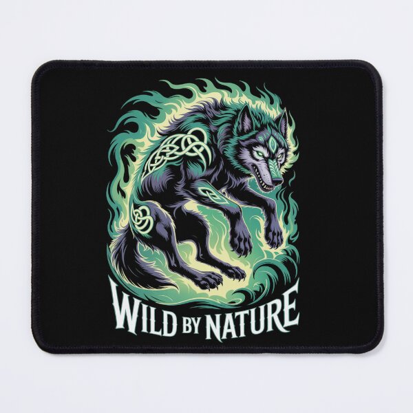 Item preview, Wild By Nature – Midnight Celtic Wolf Triquetra Emerald Wave St. Patrick's Day designed and sold by DarylWelsh2024.