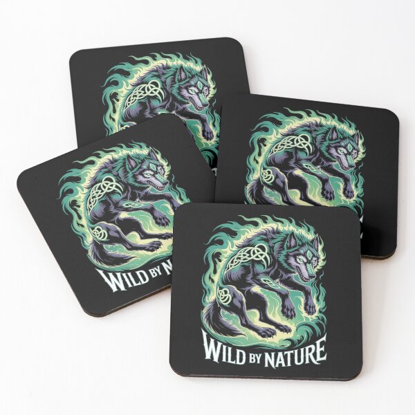 Item preview, Wild By Nature – Midnight Celtic Wolf Triquetra Emerald Wave St. Patrick's Day designed and sold by DarylWelsh2024.