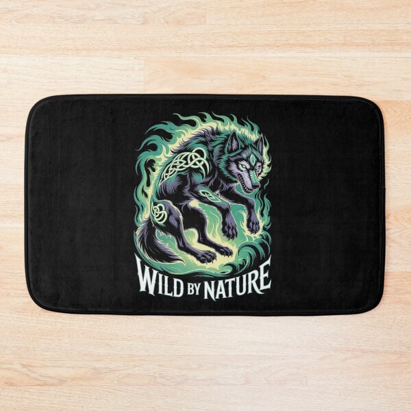 Item preview, Wild By Nature – Midnight Celtic Wolf Triquetra Emerald Wave St. Patrick's Day designed and sold by DarylWelsh2024.