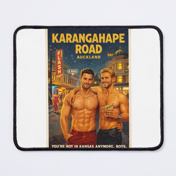 Item preview, Karangahape Road Auckland Nightlife with Pride Flags and Neon Lights designed and sold by Aryabek.