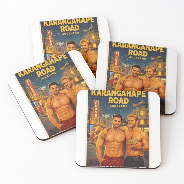 Item preview, Karangahape Road Auckland Nightlife with Pride Flags and Neon Lights designed and sold by Aryabek.