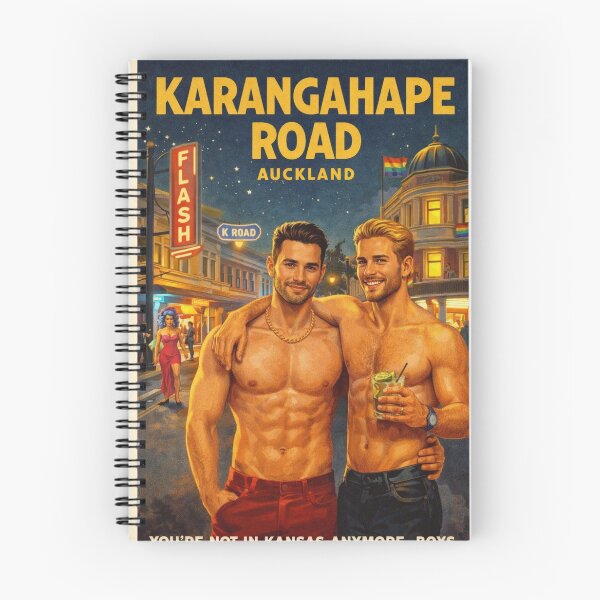Item preview, Karangahape Road Auckland Nightlife with Pride Flags and Neon Lights designed and sold by Aryabek.