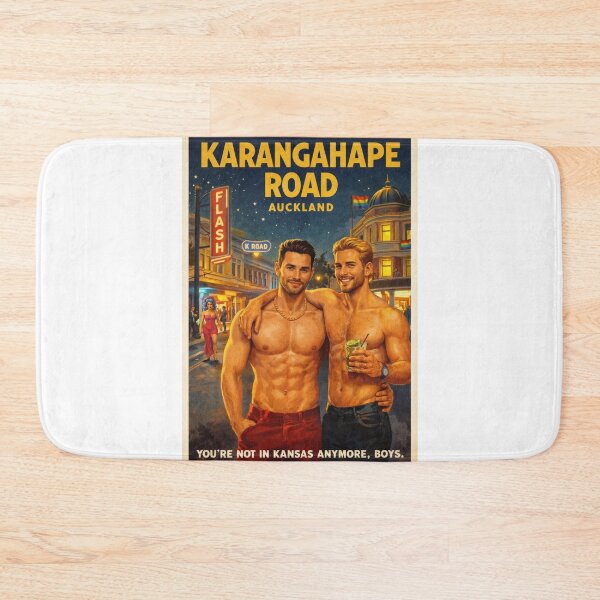 Item preview, Karangahape Road Auckland Nightlife with Pride Flags and Neon Lights designed and sold by Aryabek.