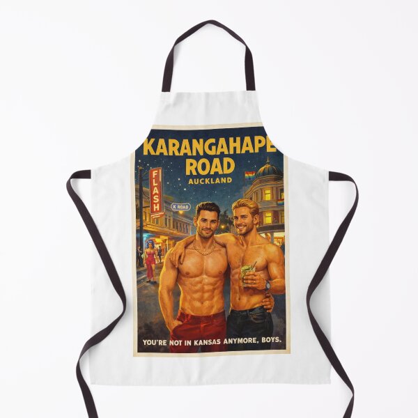 Item preview, Karangahape Road Auckland Nightlife with Pride Flags and Neon Lights designed and sold by Aryabek.