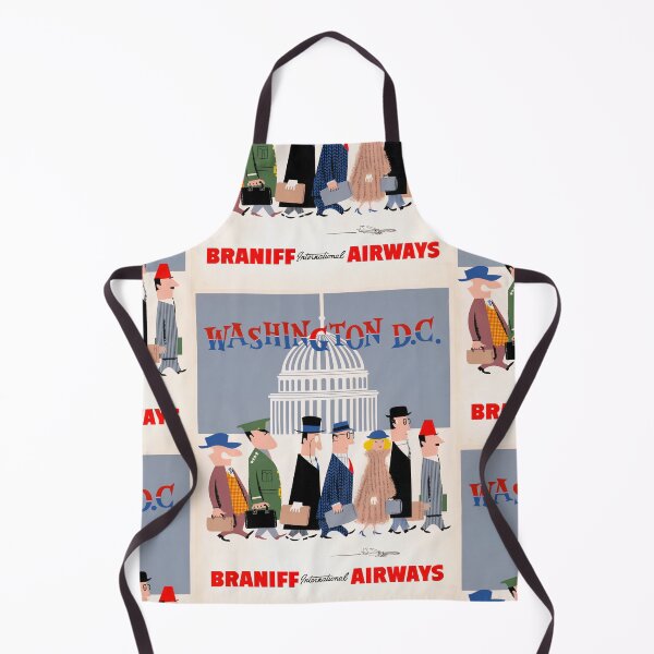 Item preview, Vintage Braniff Airways Poster | Washington D.C. Mid-Century Travel Art | Retro Airline Decor | 1950s-60s Illustration Print designed and sold by artofuniverse.