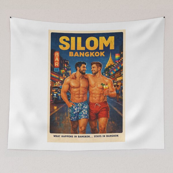 Item preview, Silom Bangkok Nightlife with Rainbow Flags and City Lights designed and sold by Aryabek.