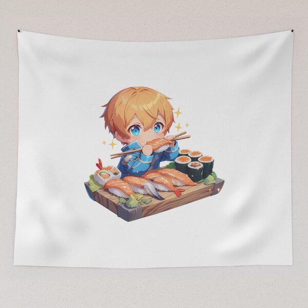 Aperçu de l'œuvre Eugeo Sword Art Online Chibi Sushi Snack Time créée et vendue par Spraykart.