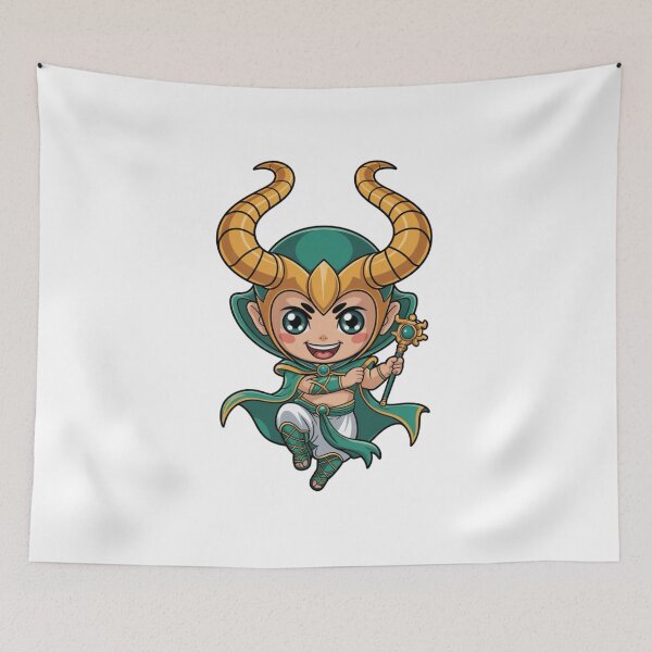 Item preview, Cute Trickster God Chibi – Kawaii Norse Mischief Character designed and sold by Dospart.