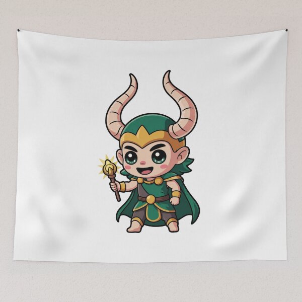 Item preview, Cute Trickster God Chibi – Kawaii Norse Mischief Character designed and sold by Dospart.