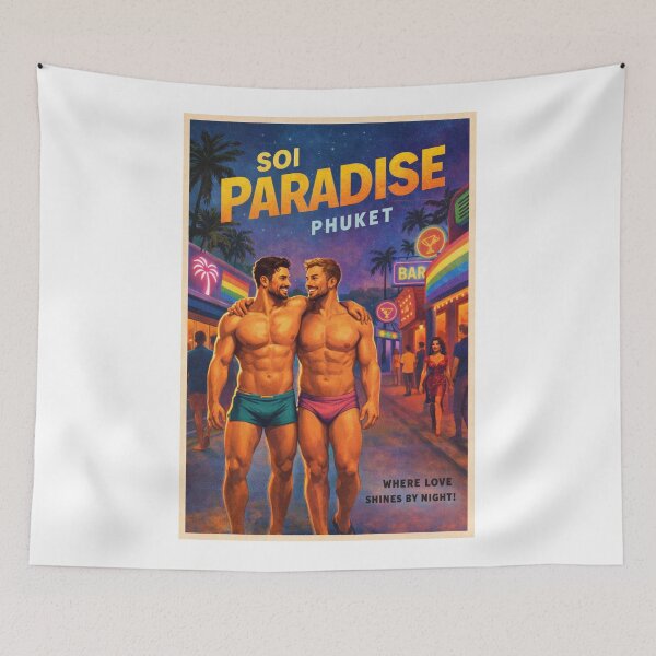 Item preview, Soi Paradise Phuket Nightlife Street with Rainbow Bars designed and sold by Aryabek.