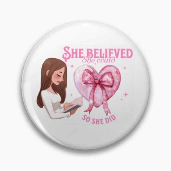 Item preview, She Believed She Could Pink Heart Affirmation Illustration designed and sold by Miheerala.