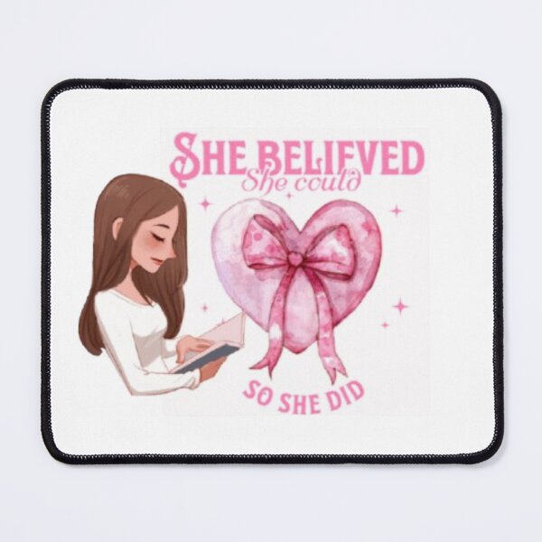 Item preview, She Believed She Could Pink Heart Affirmation Illustration designed and sold by Miheerala.