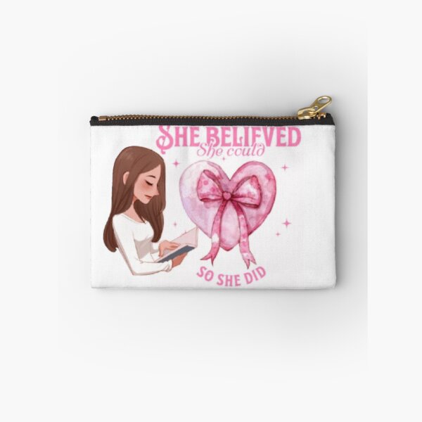 Item preview, She Believed She Could Pink Heart Affirmation Illustration designed and sold by Miheerala.