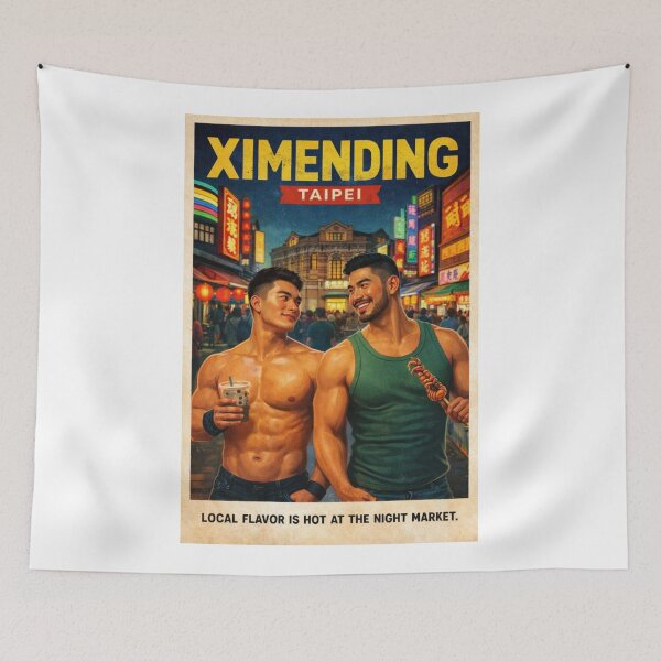 Item preview, Ximending Taipei Night Market Street Gay Food Scene designed and sold by Aryabek.