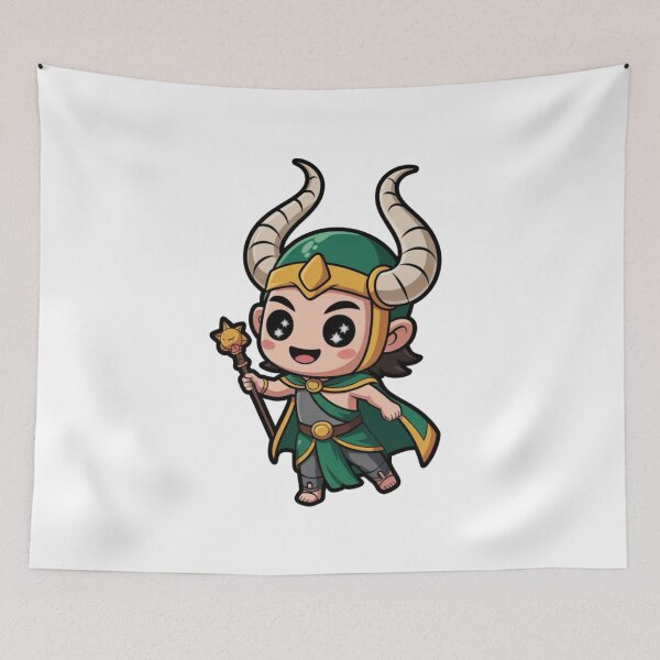 Item preview, Cute Trickster God Chibi – Kawaii Norse Mischief Character designed and sold by Dospart.