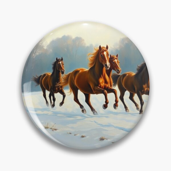 Item preview, Horses running in the snow. designed and sold by oldMastersofart.