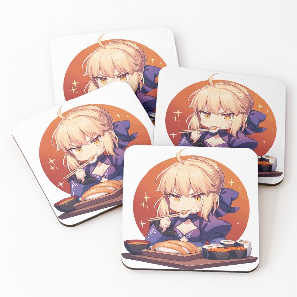 Item preview, Saber Alter Fate Stay Night Serious Chibi Sushi Mood designed and sold by Spraykart.