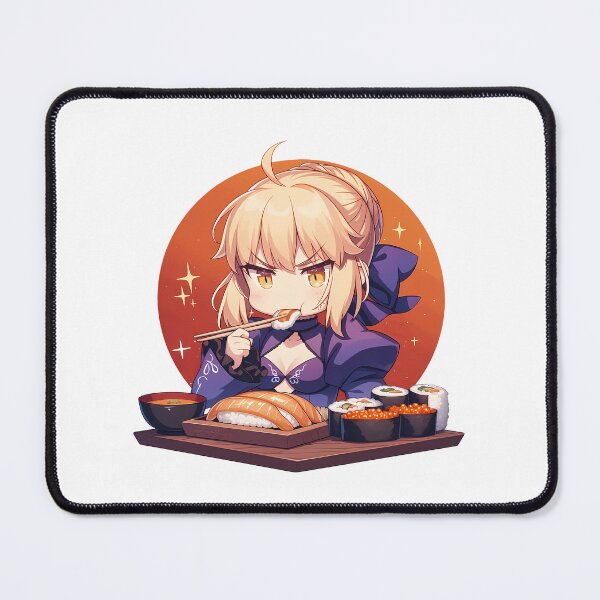 Item preview, Saber Alter Fate Stay Night Serious Chibi Sushi Mood designed and sold by Spraykart.