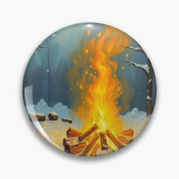 Item preview, Bonfire in the snow designed and sold by oldMastersofart.
