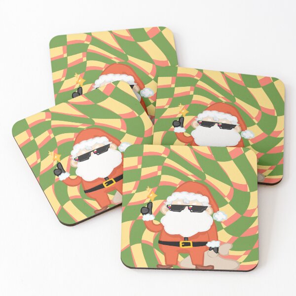 Item preview, Cool Santa with Sunglasses – Retro Groovy Christmas Art designed and sold by nkpchii_3.