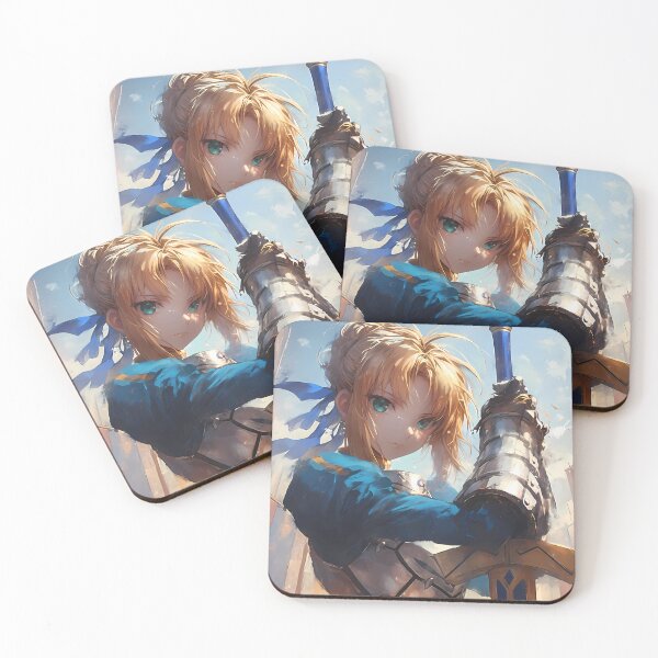 Item preview, Saber Fate Stay Night Noble Knight Waifu In Blue Armor designed and sold by Spraykart.