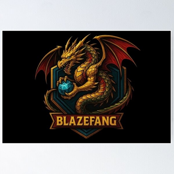 Item preview, Blazefang – Western Dragon Mythology Design | European Fire‑Breathing Dragon, Medieval Folklore, Treasure Guardian & Legendary Beast designed and sold by Typologystudios.