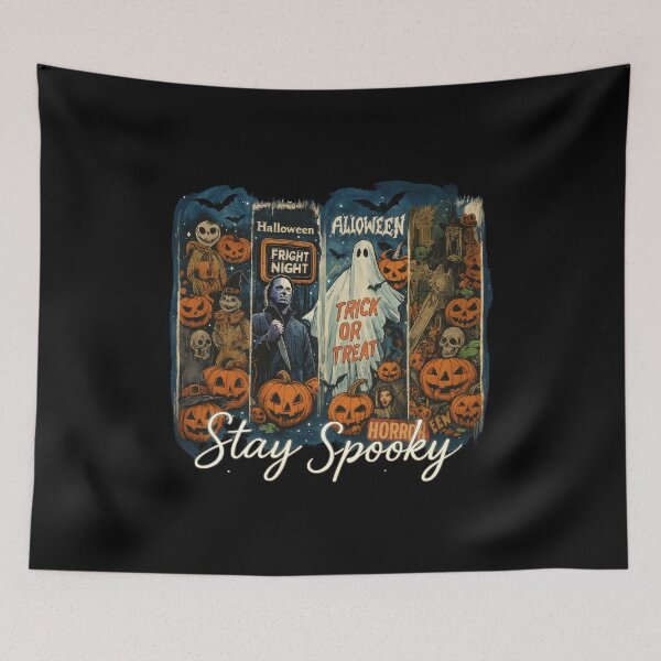 Item preview, Fright Night Halloween Pumpkin Ghost Scarecrow Skelton Design designed and sold by Gallory Hive.