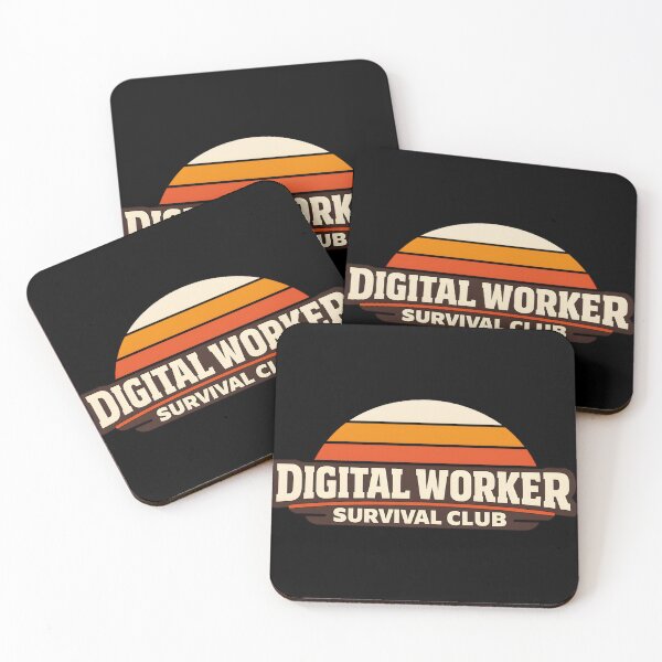 Item preview, Digital Worker Survival Club Retro Sunset Shirt – Remote Work Tech Humor Tee designed and sold by DavmaxDesign.