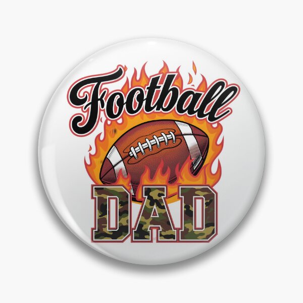 Item preview, Football Dad – Flaming Football + Camouflage Lettering Design designed and sold by Frollein S Berlin.