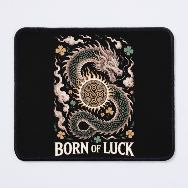 Item preview, Born Of Luck – Celtic Triskelion Dragon Shamrock Flame St. Patrick's Day designed and sold by DarylWelsh2024.