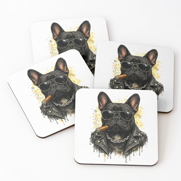 Item preview, Badass French Bulldog T-Shirt – Cool Gangster Dog with Cigar designed and sold by shallia.
