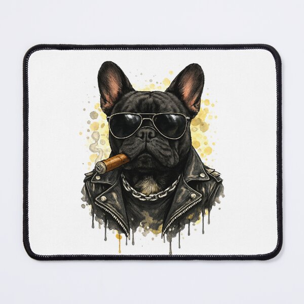 Item preview, Badass French Bulldog T-Shirt – Cool Gangster Dog with Cigar designed and sold by shallia.