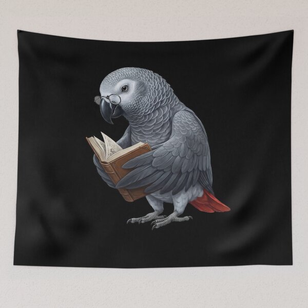 Item preview, Funny African Grey Parrots Reading Book Bird Lover designed and sold by TerryConnells.