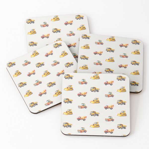 Item preview, Construction Trucks - Watercolor Repeating Pattern designed and sold by Whistle-and-Co.