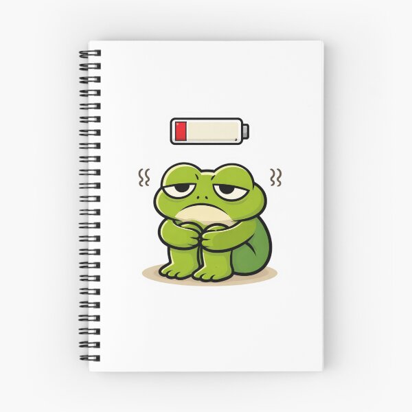 Item preview, Relatable Frog Sticker – Minimal Frog With a Dead Battery Aesthetic Cute Animal Laptop Sticker designed and sold by DownloSpace.